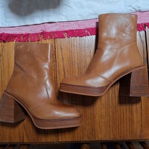 Free People, Brown, leather, booties